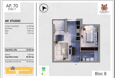 Apartament cu 2 camere în Apărătorii Patriei
