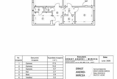 Apartament cu 3 camere decomandat în Ozana