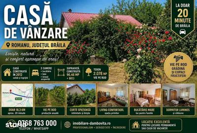 Casă cu 3 camere cu Teren 2078 Mp în Romanu
