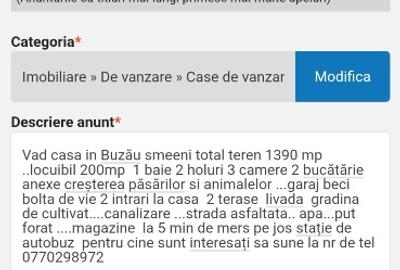 Casă individuală cu 3 camere cu Teren 1390 Mp în Smeeni