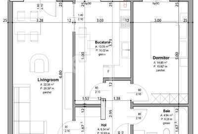 Apartament cu 2 camere decomandat în Trivale - 3