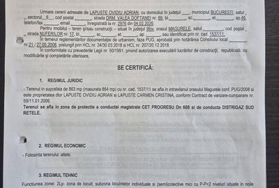Teren de 863 mp, în Central