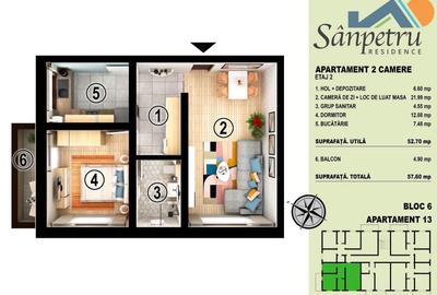 Apartament cu 2 camere decomandat în Central