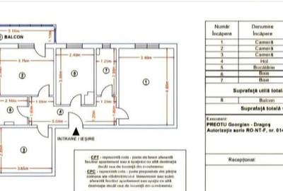 Apartament cu 3 camere decomandat în Mărăței