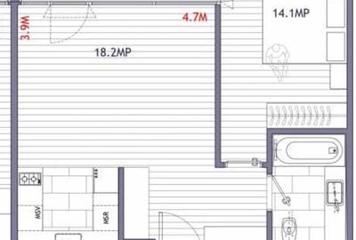 Apartament cu 2 camere semidecomandat în Barbu Văcărescu - 5