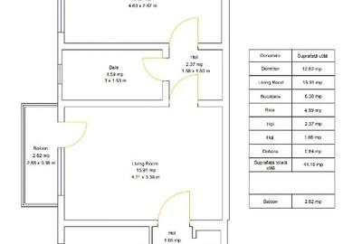 Apartament cu 2 camere semidecomandat, mobilat în Ultracentral