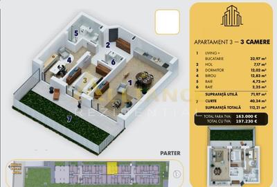 Apartament cu 3 camere decomandat în Central