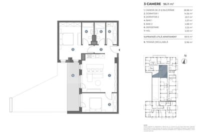Apartament cu 3 camere semidecomandat în Bună Ziua - 3