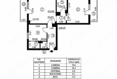 Apartament cu 2 camere semidecomandat în Baicului