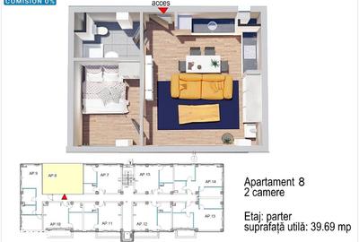 Apartament cu 2 camere în Dâmbul Rotund