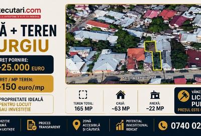 Casă individuală cu 2 camere cu Teren 165 Mp în Central