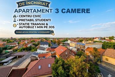 Apartament cu 3 camere decomandat, mobilat în Central - 1