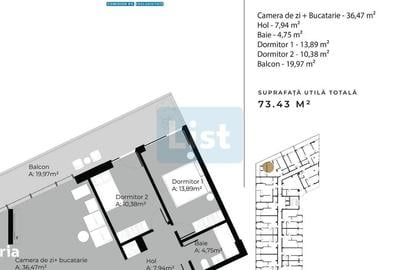 Apartament cu 3 camere în Sopor
