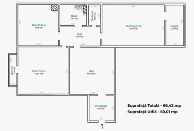 Apartament cu 2 camere decomandat în Central