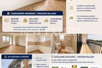 Garsonieră decomandată în Theodor Pallady