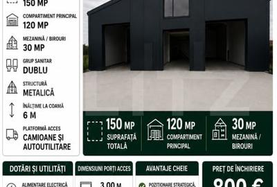 Spațiu industrial, de 150 mp, în Bărcănești