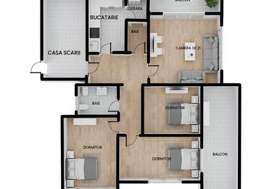 Apartament cu 4 camere decomandat în Aeroport