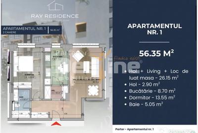 Apartament cu 2 camere decomandat în Central