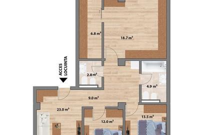 Apartament cu 4 camere în Valea Adâncă - 3