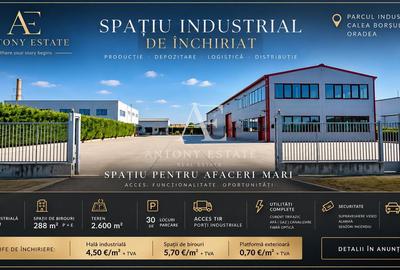 Spațiu industrial, de 591.29998779297 mp, în Exterior Vest