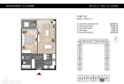 Apartament cu 2 camere semidecomandat în Central - 2