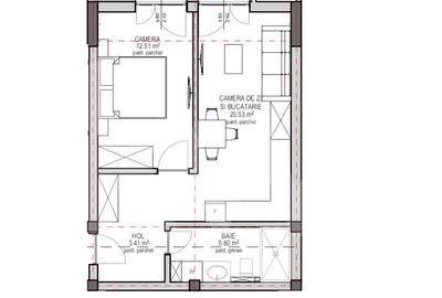 Apartament cu 2 camere semidecomandat în Țiglari