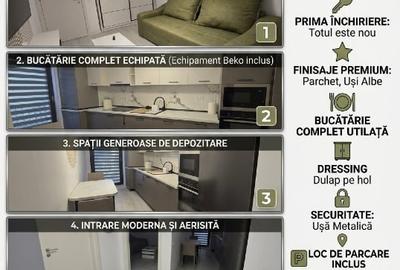 Garsonieră decomandată, mobilată în Central