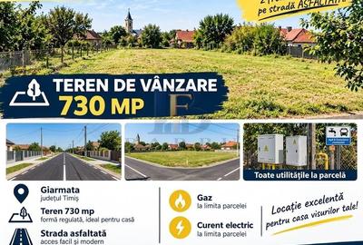 Teren de 735 mp, în Giarmata