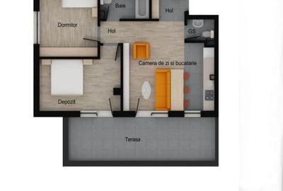 Apartament cu 3 camere semidecomandat în Florești - 8