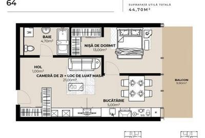 Apartament cu 2 camere în Dâmbul Rotund