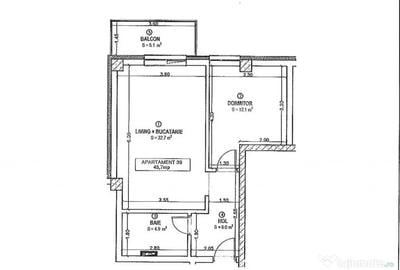 Apartament cu 2 camere decomandat în Central