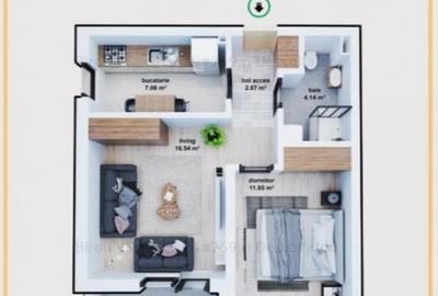 Apartament cu 2 camere decomandat în Militari - 4