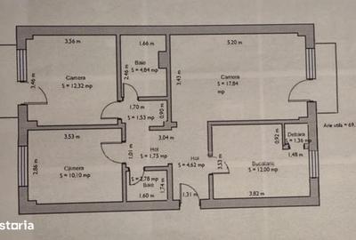 Apartament cu 3 camere decomandat în Soarelui