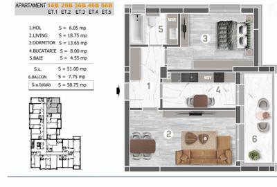 Apartament cu 2 camere decomandat în Brâncoveanu - 9