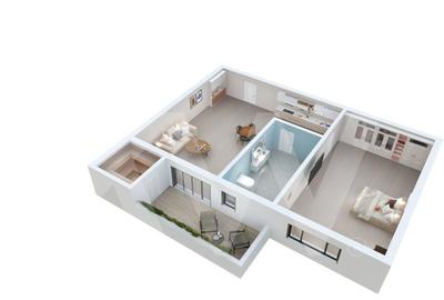 Apartament cu 2 camere semidecomandat în Țiglari