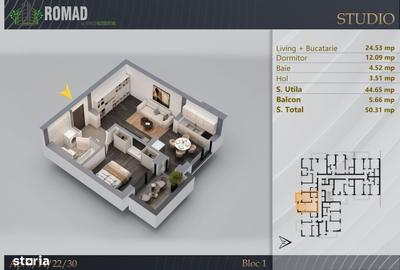Apartament cu 2 camere în Central
