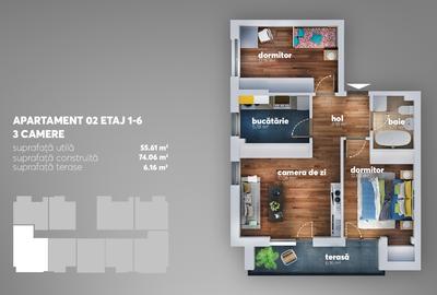 Apartament cu 2 camere decomandat în Apărătorii Patriei - 5