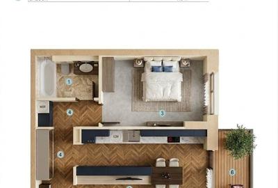 Apartament cu 2 camere în Tudor Vladimirescu