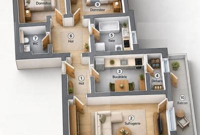 Apartament cu 3 camere în Central