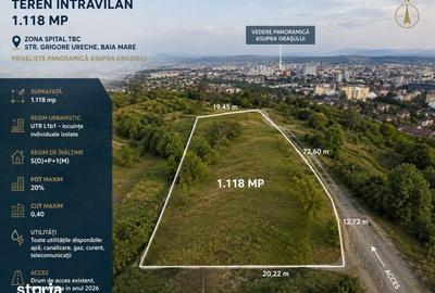 Teren de 1118 mp, în Central