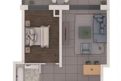Apartament cu 2 camere decomandat în Florești
