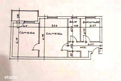 Apartament cu 2 camere nedecomandat în Tudor Vladimirescu
