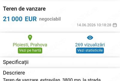 Teren de 3800 mp, în Drajna