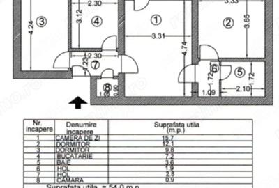 Apartament cu 2 camere semidecomandat în Central