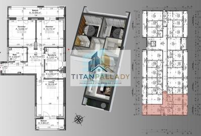 Apartament cu 3 camere decomandat în Titan