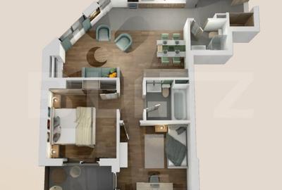 Apartament cu 3 camere semidecomandat în Central - 1