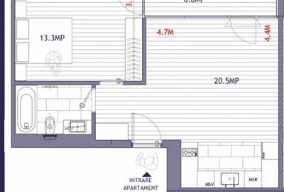 Apartament cu 2 camere semidecomandat în Barbu Văcărescu - 6