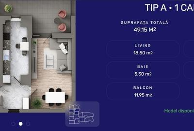 Apartament cu 2 camere decomandat în Galata