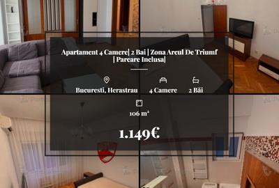Apartament cu 4 camere decomandat, mobilat în Herăstrău