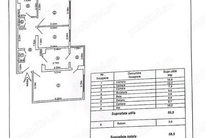 Apartament cu 3 camere decomandat în Micro 21 - 2